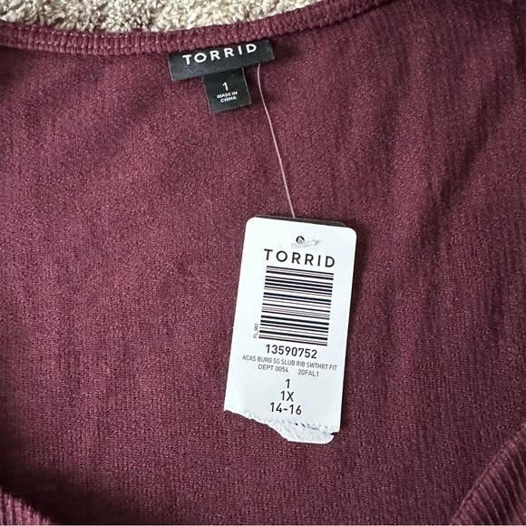 NWT Torrid Mini Slub Rib Fluted Dress Winetasting 1X - Picture 8 of 11